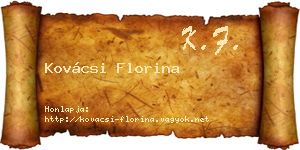 Kovácsi Florina névjegykártya
