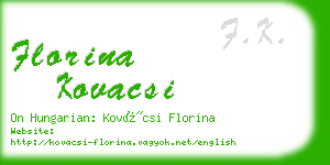 florina kovacsi business card